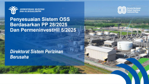 Materi Sosialisasi Perizinan Berusaha Pasca Implementasi Peraturan Pemerintah Nomor 28 Tahun 2025